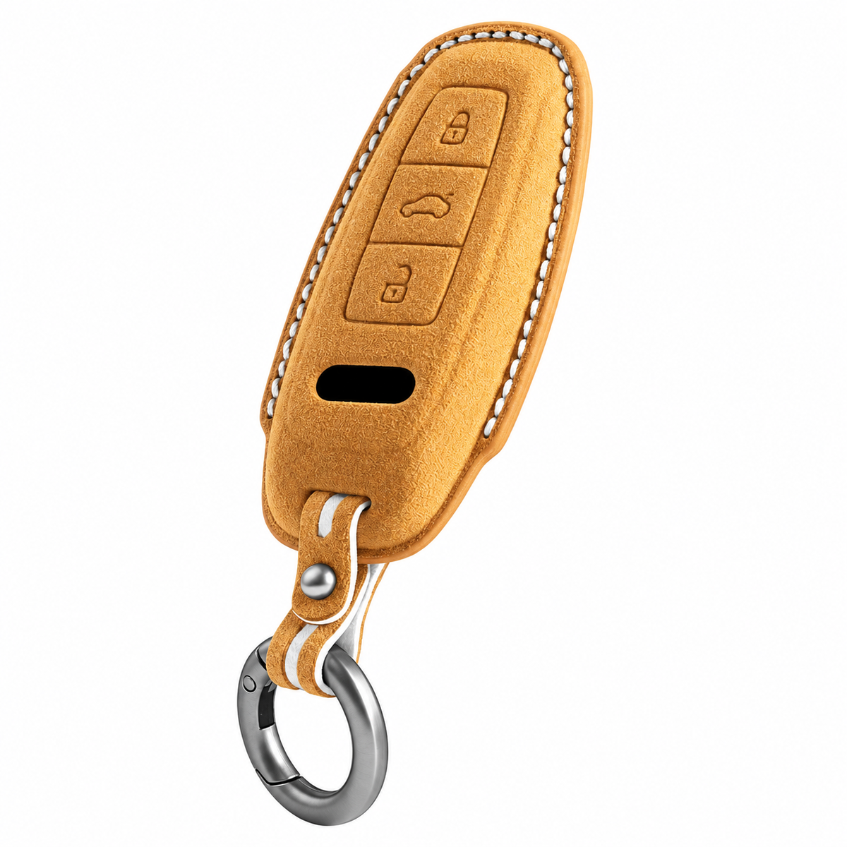 Bronze Brown Alcantara key case for Audi - Key Fob Type D