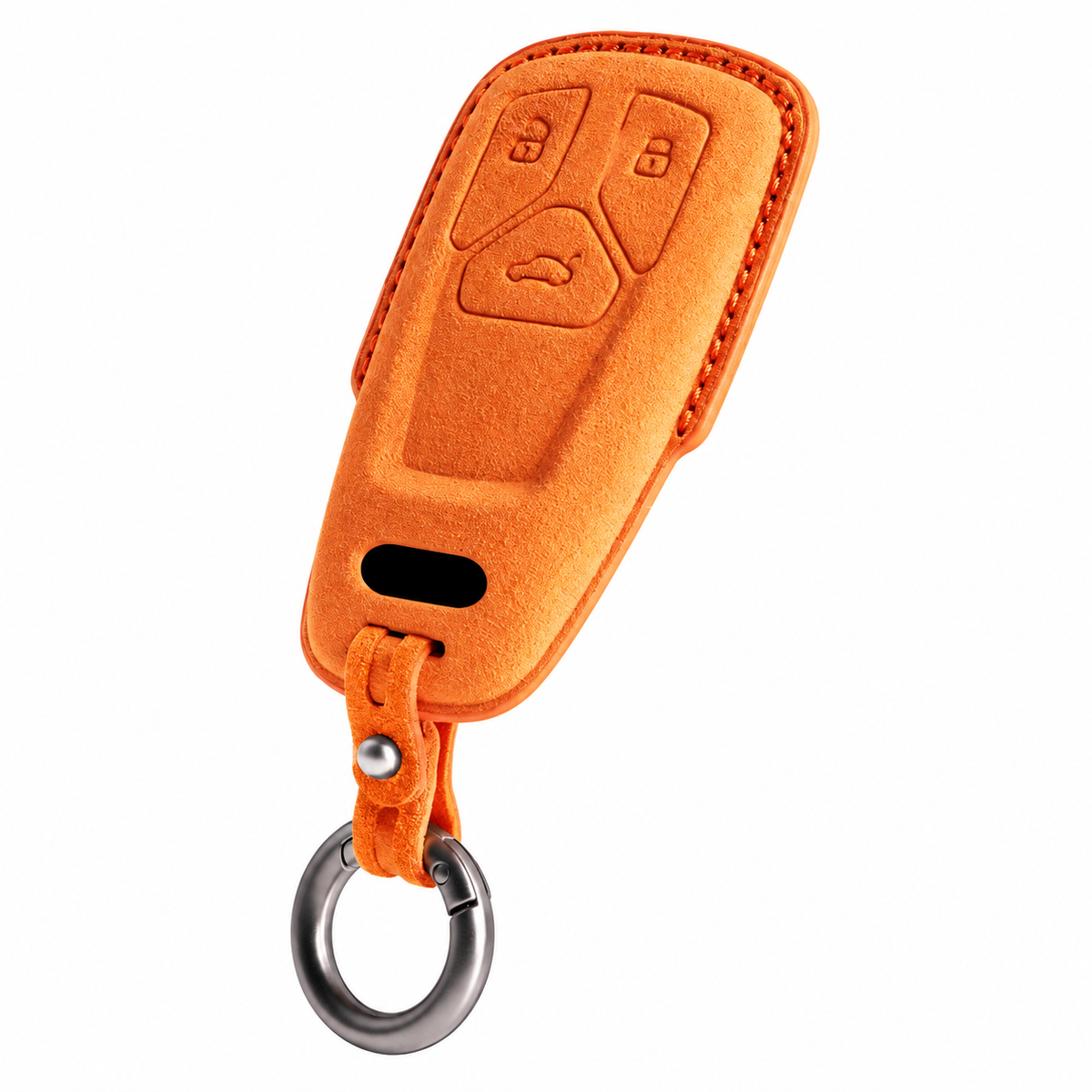Orange Alcantara key case for Audi - Key Fob Type B