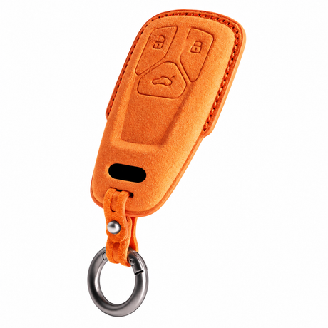 Orange Alcantara key case for Audi - Key Fob Type B