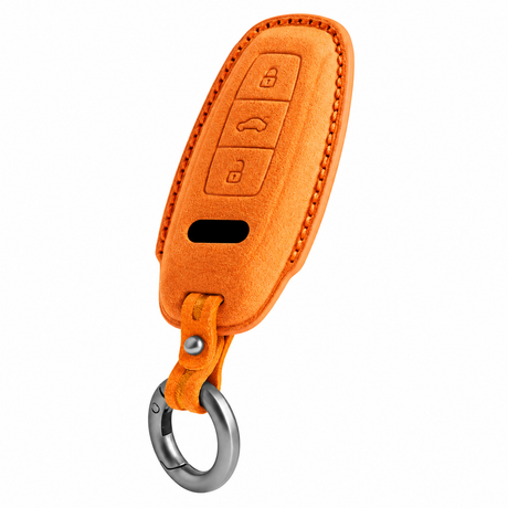 Orange Alcantara key case for Audi - Key Fob Type D