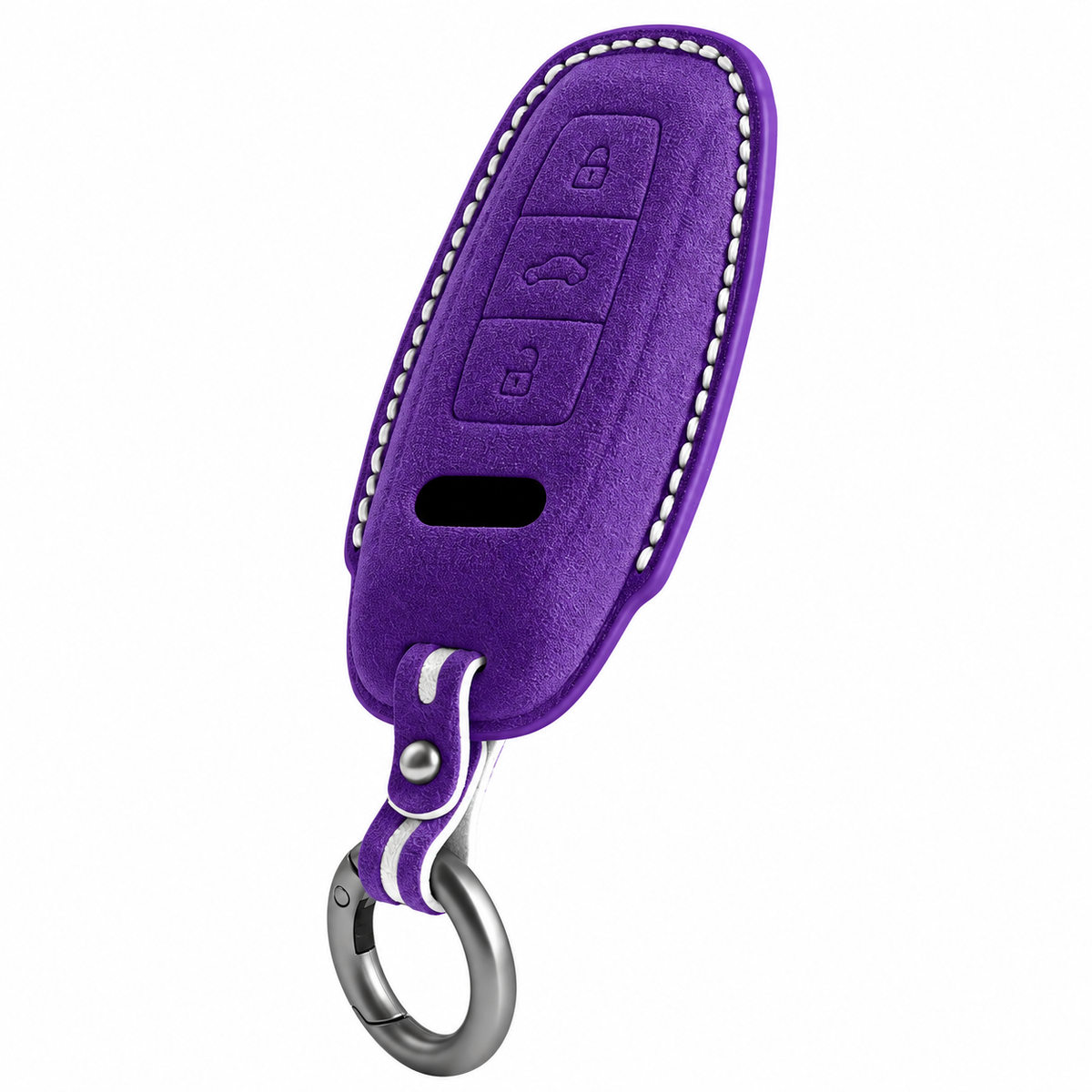 Purple Alcantara key case for Audi - Key Fob Type D
