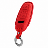 Red Alcantara key case for Audi - Key Fob Type D