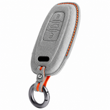 Titanium Grey Alcantara key case for Audi - Key Fob Type A