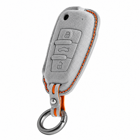 Titanium Grey Alcantara key case for Audi - Key Fob Type C