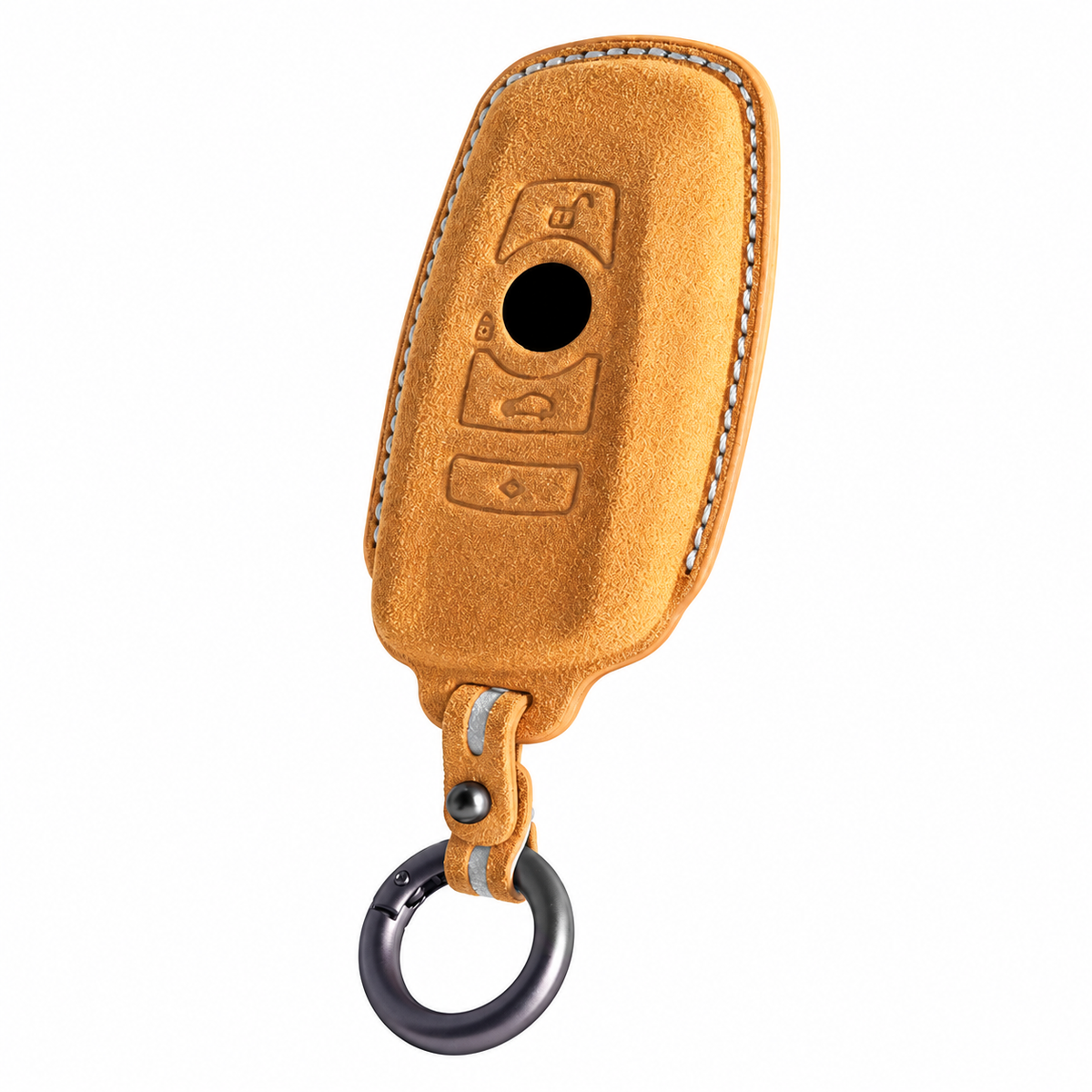 Bronze Brown Alcantara key case for BMW - Key Fob Type C