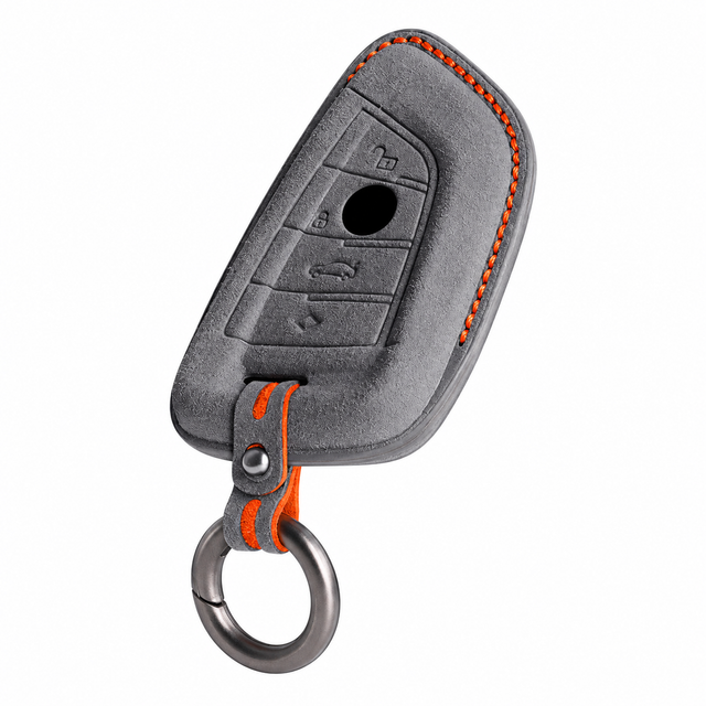 Dark Grey Alcantara key case for BMW - Key Fob Type A