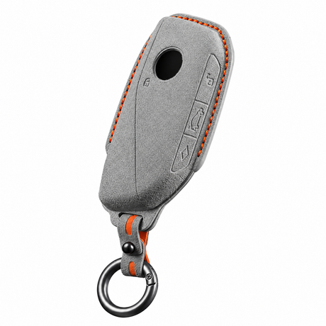 Dark Grey Alcantara key case for BMW - Key Fob Type D