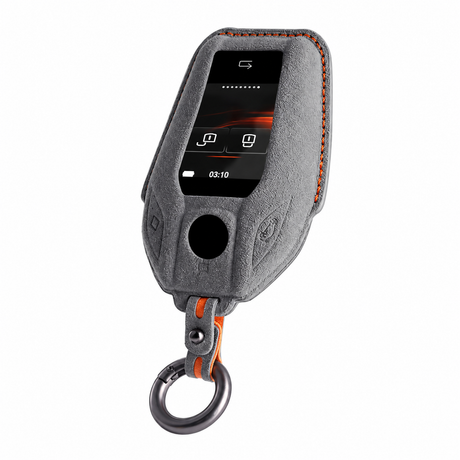 Dark Grey Alcantara key case for BMW - Key Fob Type E