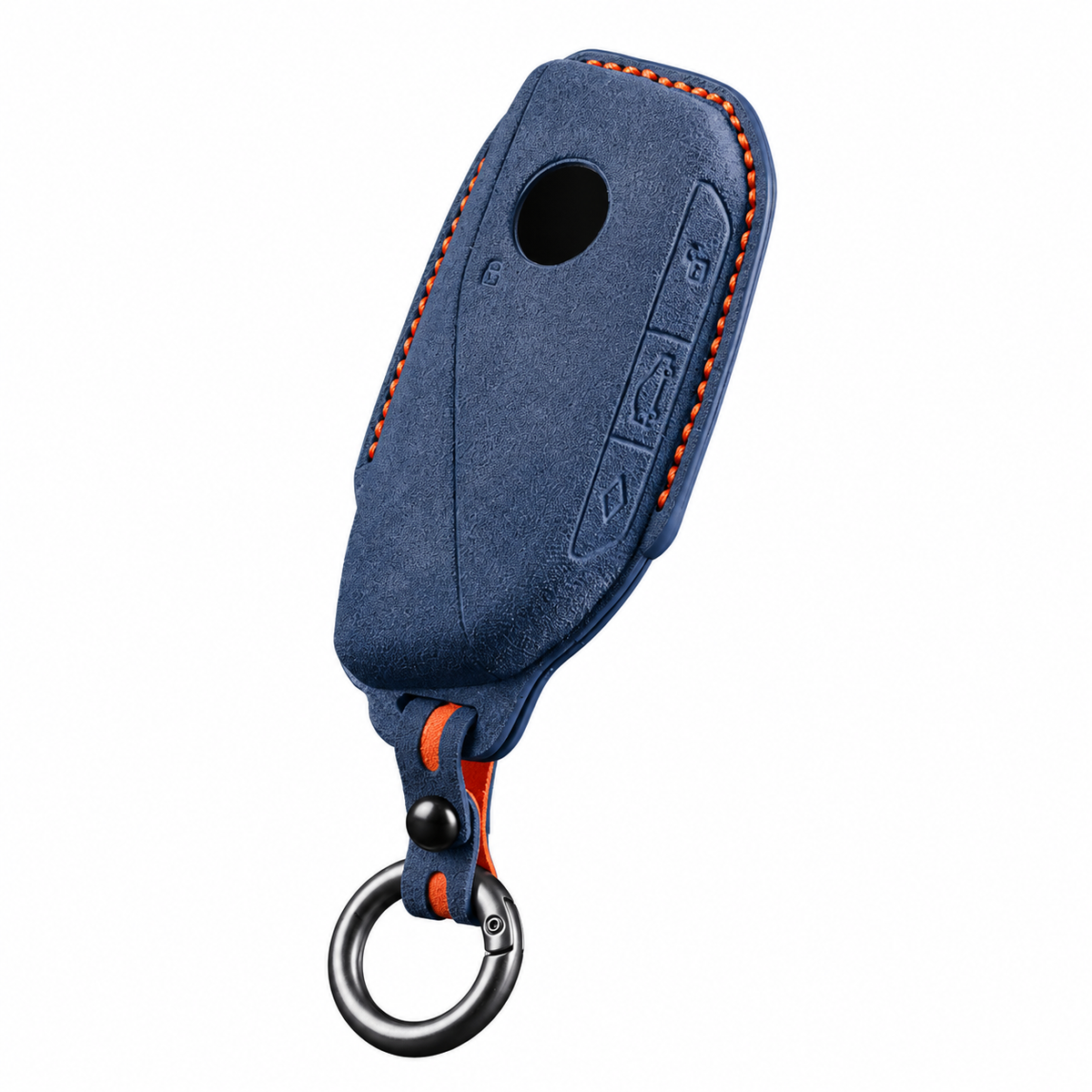 Nitrogen Blue Alcantara key case for BMW - Key Fob Type D