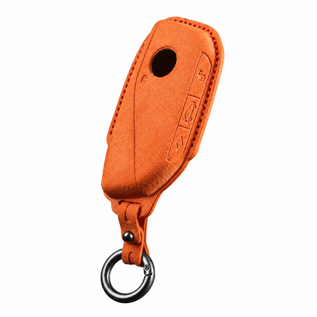 Orange Alcantara key case for BMW - Key Fob Type D