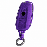 Purple Alcantara key case for BMW - Key Fob Type C