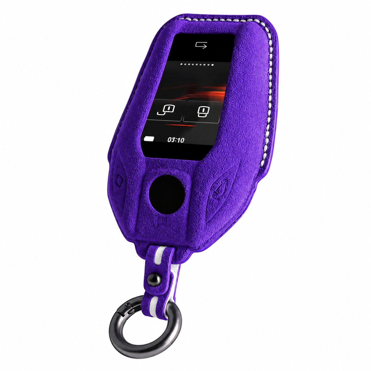 Purple Alcantara key case for BMW - Key Fob Type E