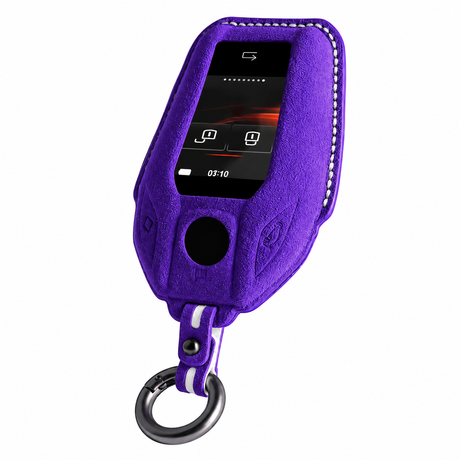 Purple Alcantara key case for BMW - Key Fob Type E
