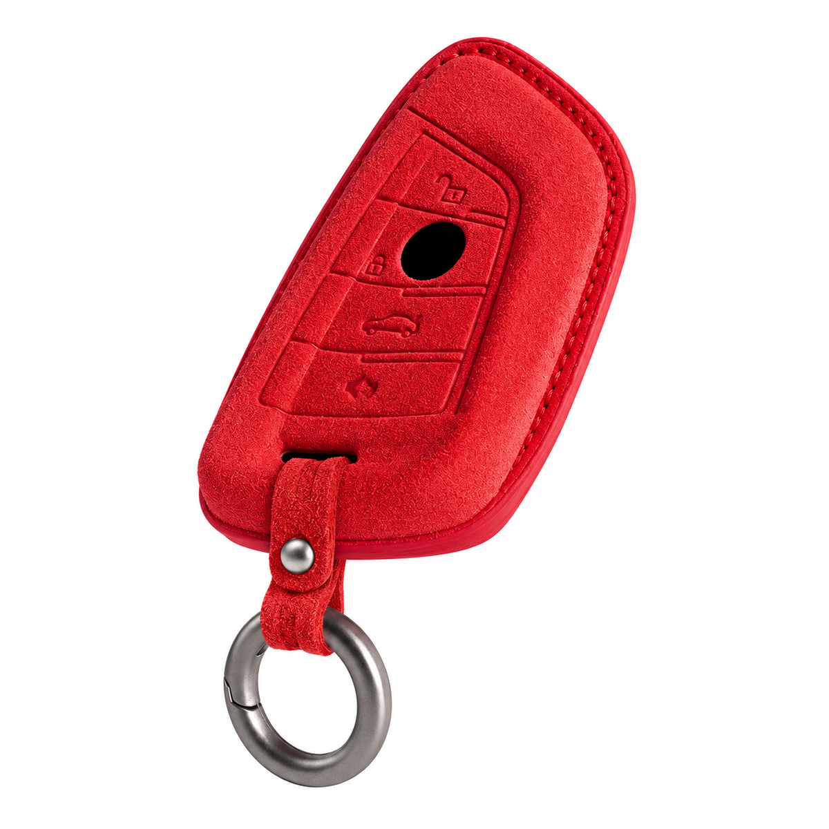 Red Alcantara key case for BMW - Key Fob Type A