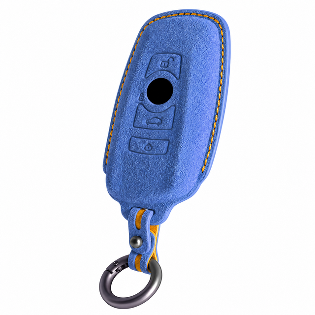 Sky Blue Alcantara key case for BMW - Key Fob Type C
