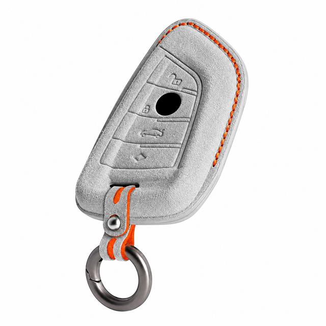 Titanium Grey Alcantara key case for BMW - Key Fob Type A