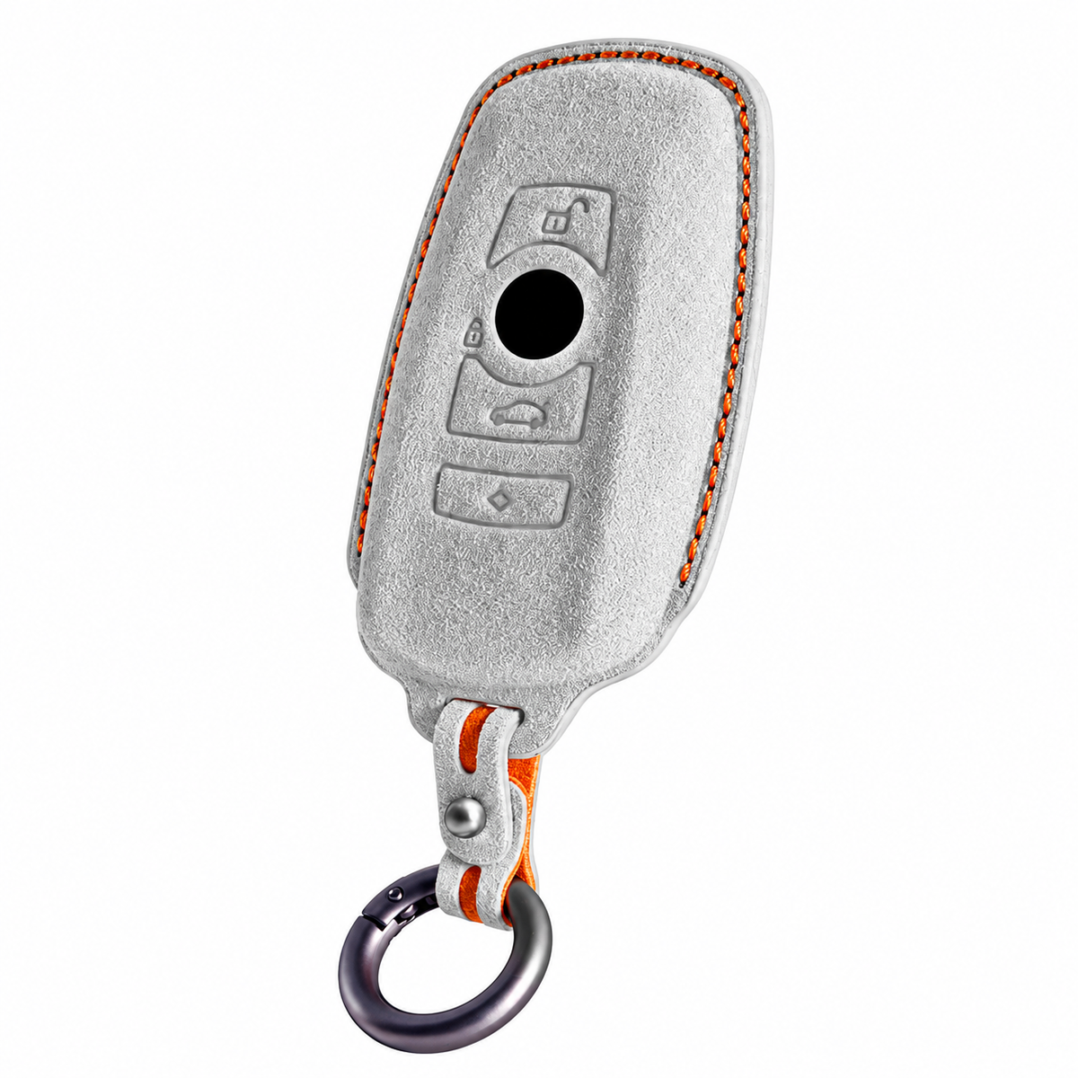 Titanium Grey Alcantara key case for BMW - Key Fob Type C