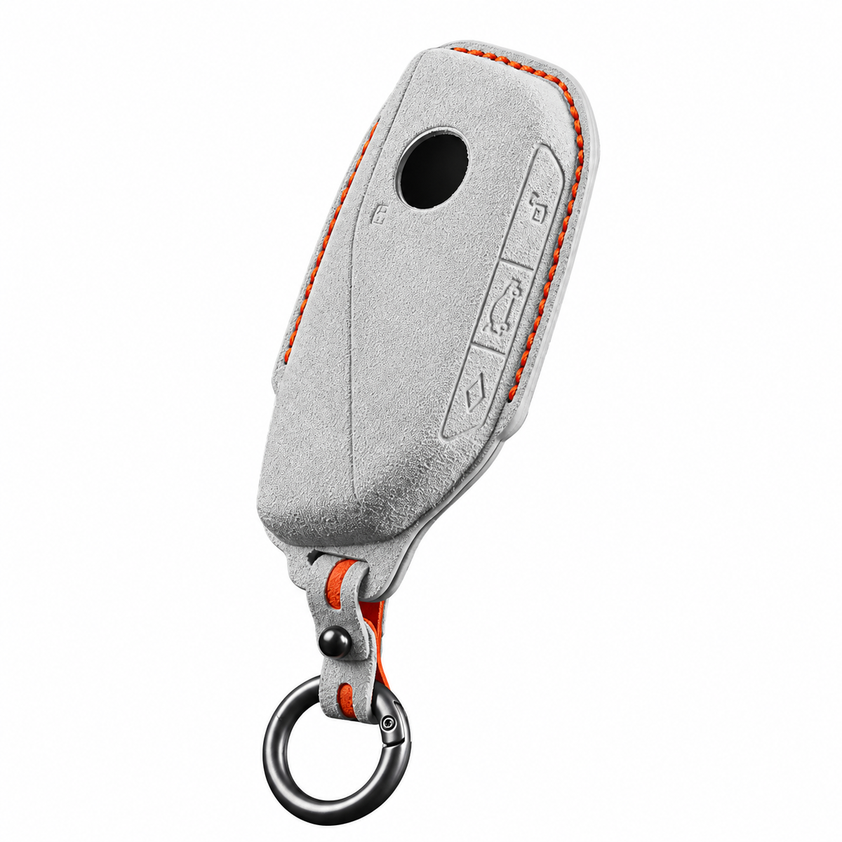 Titanium Grey Alcantara key case for BMW - Key Fob Type D
