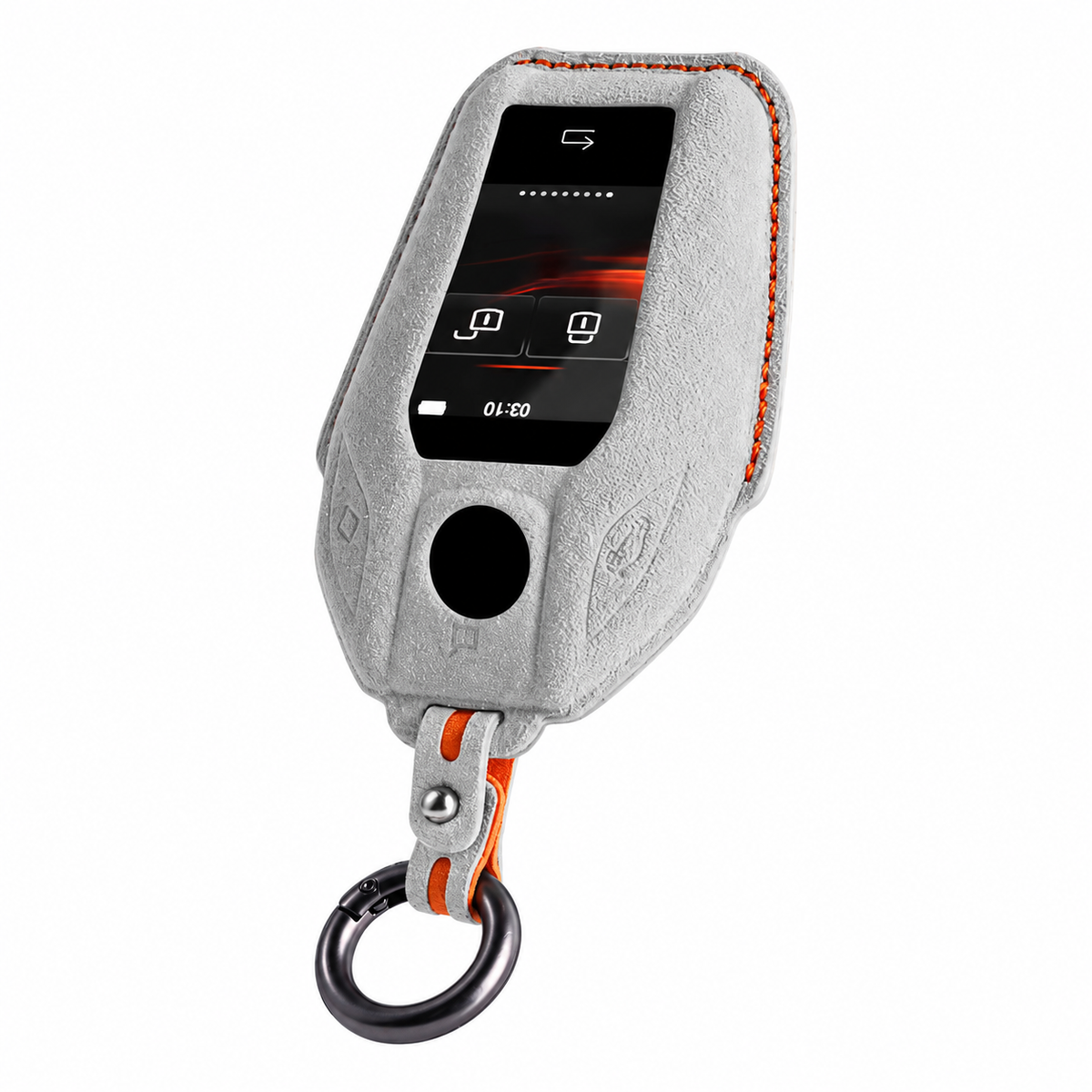 Titanium Grey Alcantara key case for BMW - Key Fob Type E