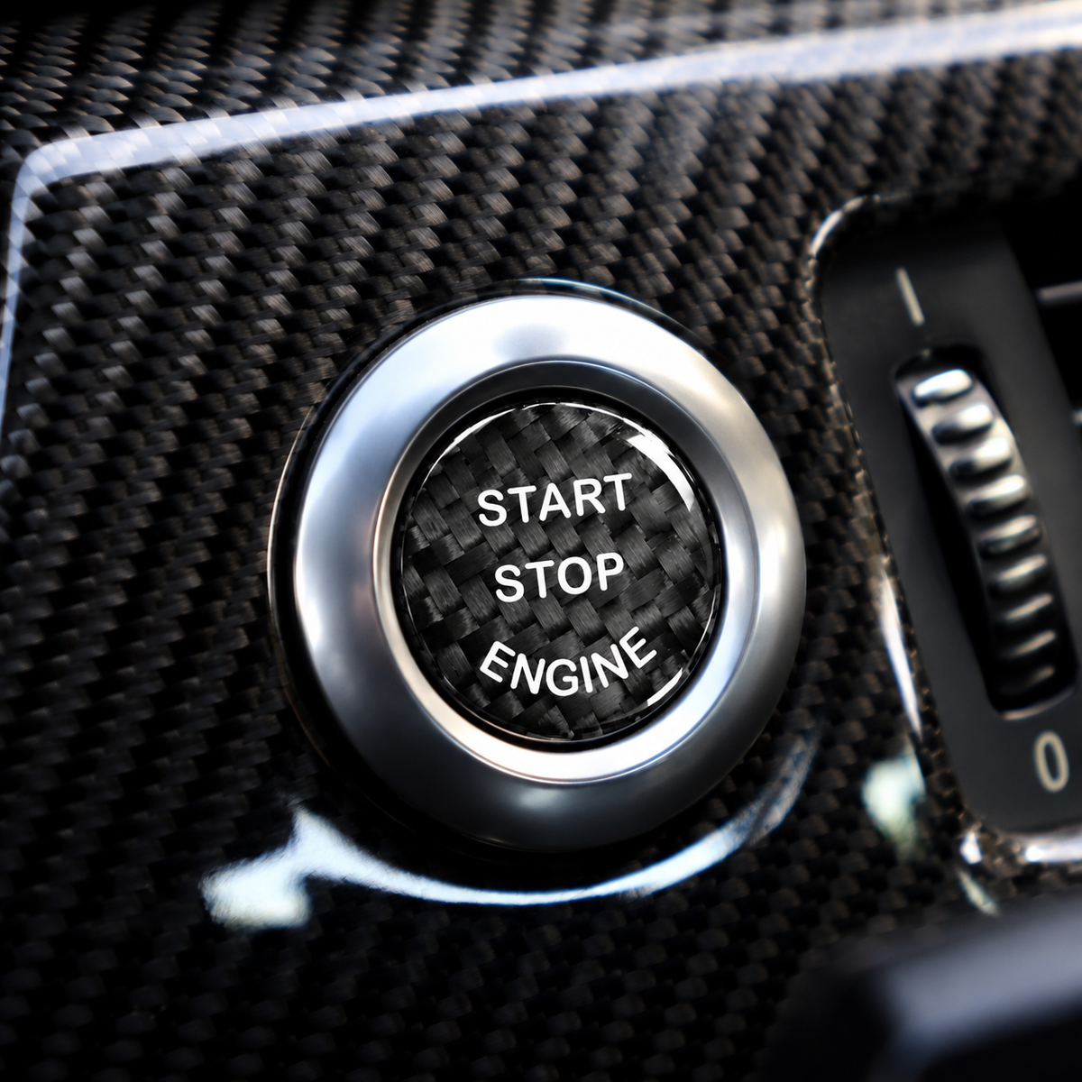 Black Carbon Fiber Stop/Start Button Cover For Bmw E89 Z4