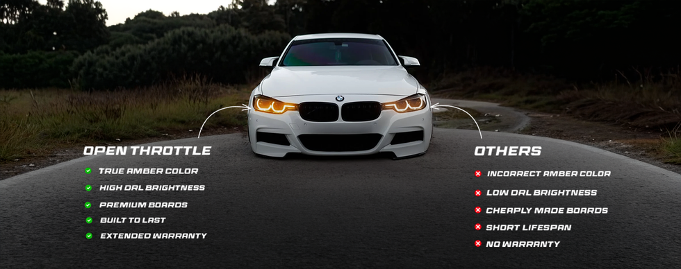 BMW F30 3 SERIES AMBER DRL KIT – OPEN THROTTLE