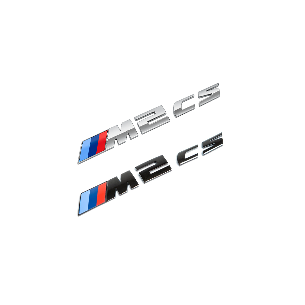 GLOSS BLACK / SILVER M2 CS BADGE TRUNK EMBLEM FOR BMW F87 M2 CS