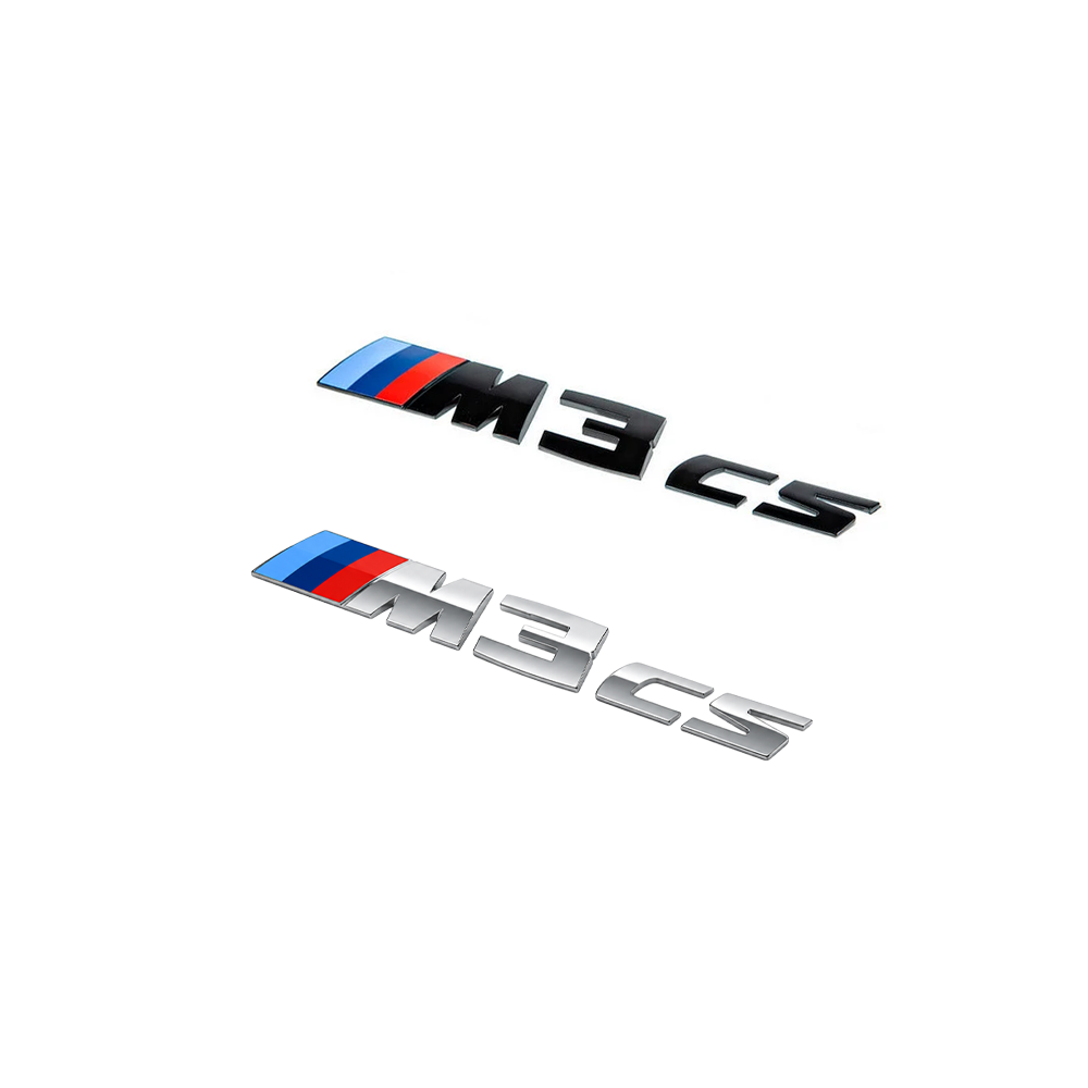 GLOSS BLACK / SILVER M3 CS BADGE TRUNK EMBLEM FOR BMW F80 M3 CS
