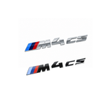GLOSS BLACK / SILVER M4 CS BADGE TRUNK EMBLEM FOR BMW F82 M4 CS