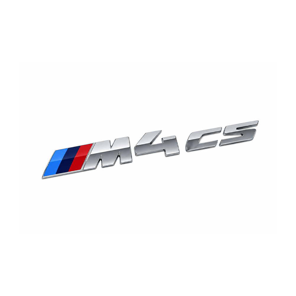 GLOSS BLACK / SILVER M4 CS BADGE TRUNK EMBLEM FOR BMW F82 M4 CS