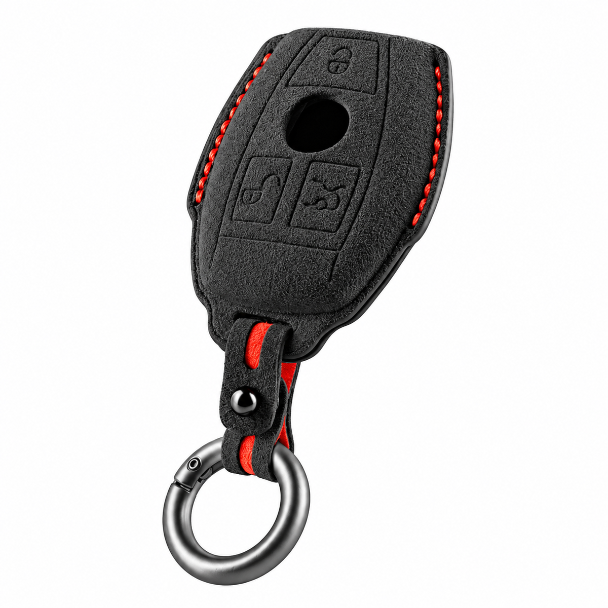 Carbon Black Alcantara key case for Mercedes - Key Fob Type F