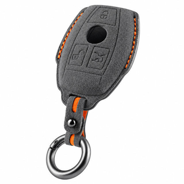 Dark Grey Alcantara key case for Mercedes - Key Fob Type F