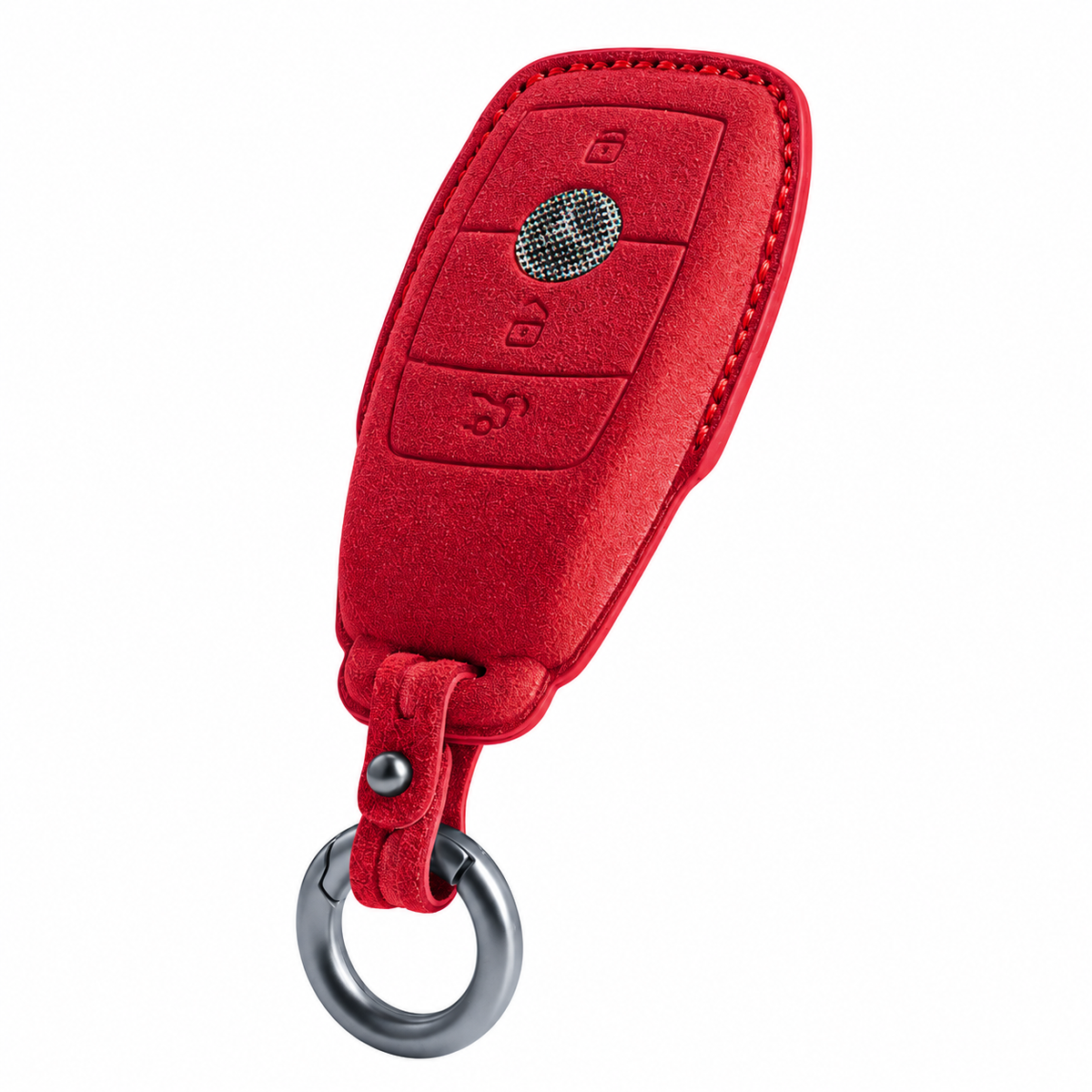 Red Alcantara key case for Mercedes - Key Fob Type A