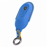 Sky Blue Alcantara key case for Mercedes - Key Fob Type C